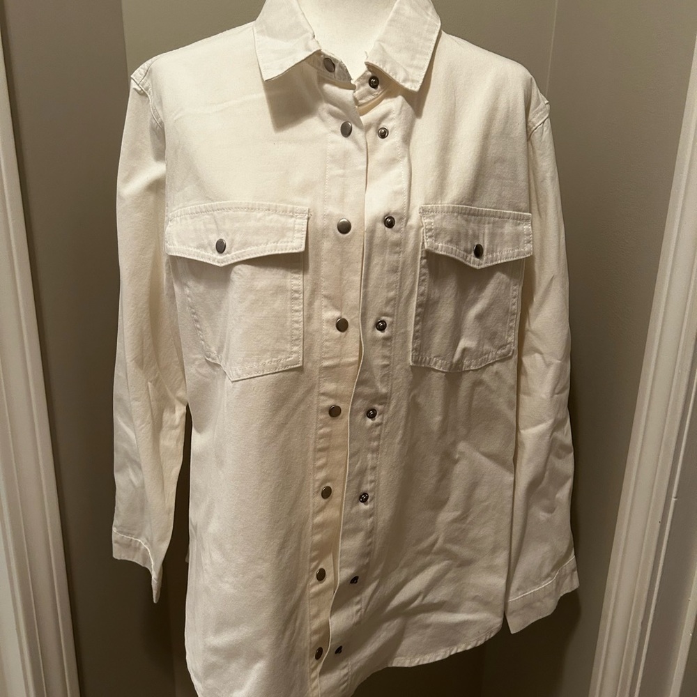 Princess Polly Hopkins Denim Jacket White